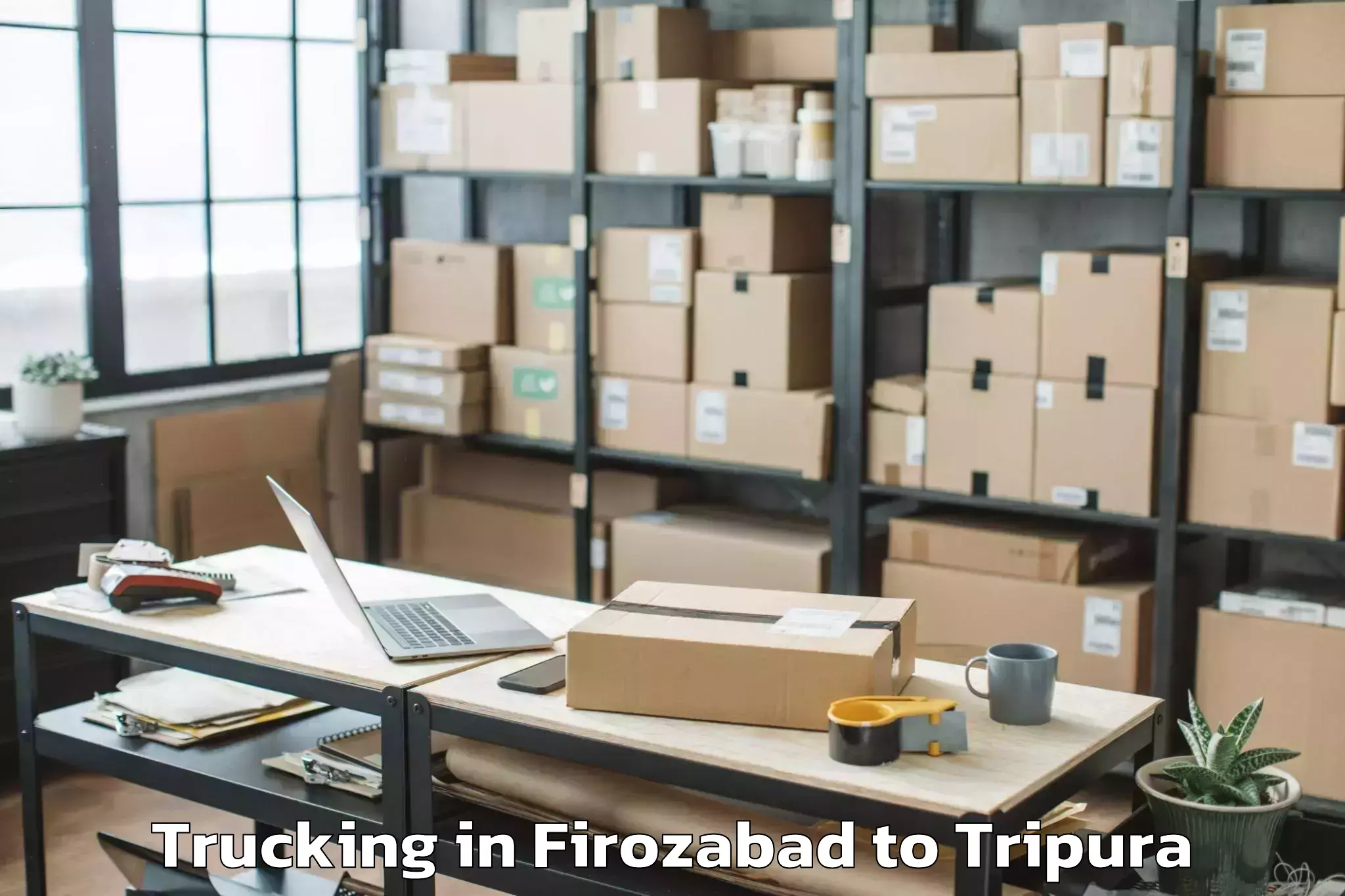 Professional Firozabad to Jampuijala Trucking